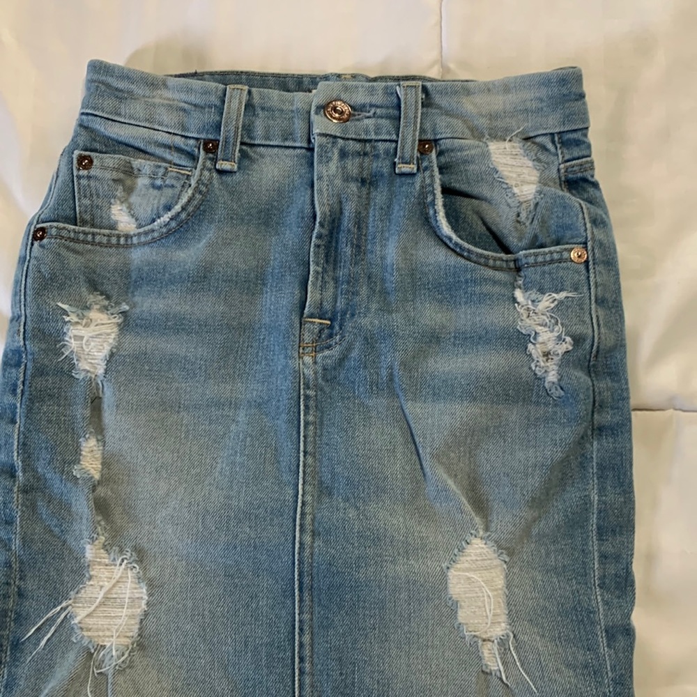 7 for all mankind, jean skirt size 23